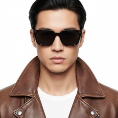 Rectangular Black Plastic Sunglasses #BS2503-0440