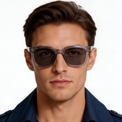 Rectangular Grey Plastic Sunglasses #BS2503-0441