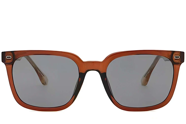 Rectangular Red Plastic Sunglasses #BS2503-0444