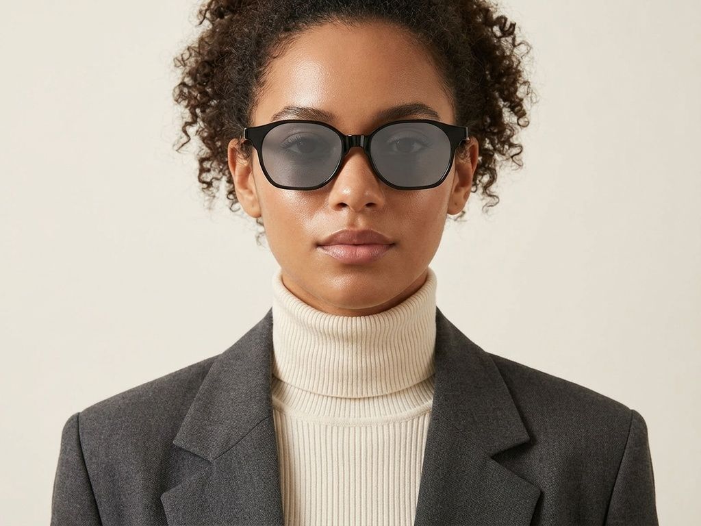 Geometric Black Plastic Sunglasses #BS2503-0445