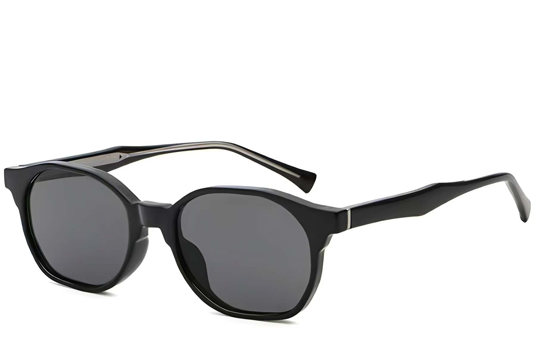 Geometric Black Plastic Sunglasses #BS2503-0445