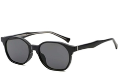 Geometrische schwarze Kunststoff-Sonnenbrille #BS2503-0445