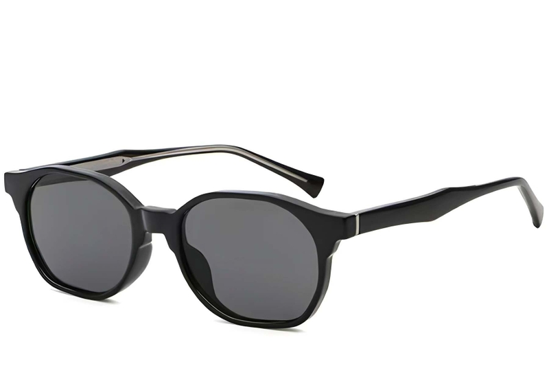 Geometrische schwarze Kunststoff-Sonnenbrille #BS2503-0445
