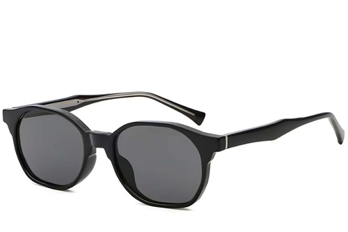Lunettes de soleil géométriques en plastique noir #BS2503-0445