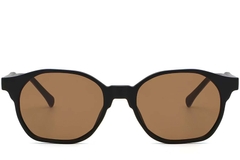 Geometrische zwarte plastic zonnebril #BS2503-0446