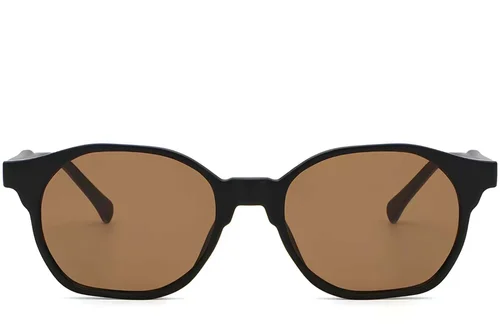 Lunettes de soleil géométriques en plastique noir #BS2503-0446