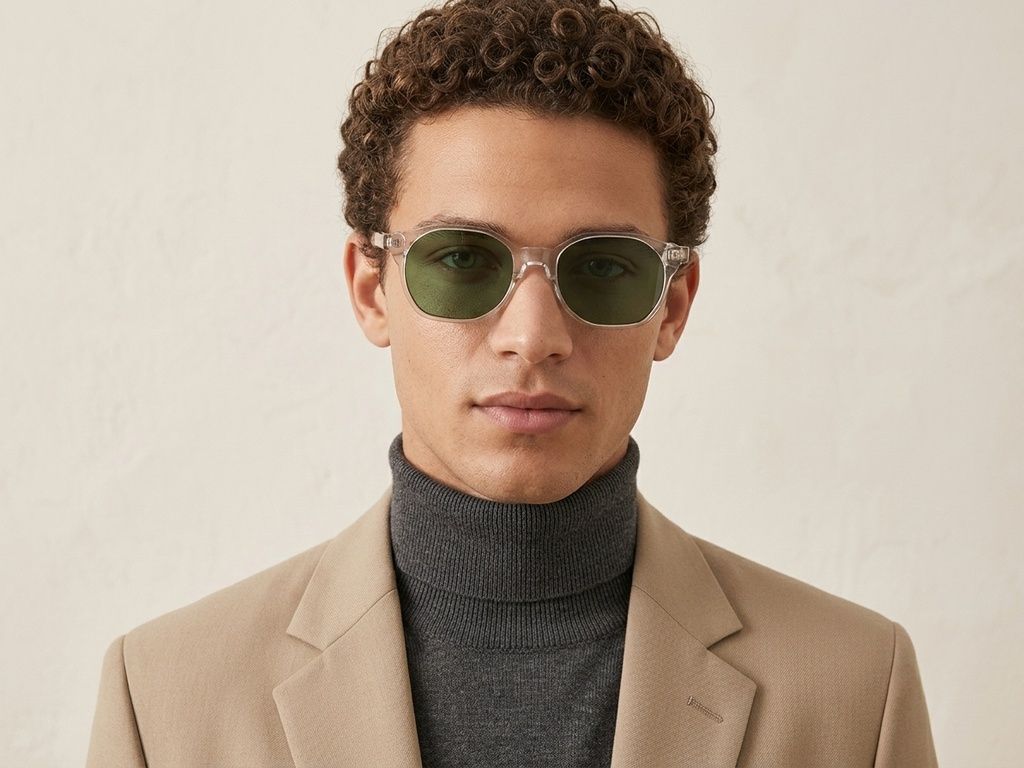 Geometric Transparent Plastic Sunglasses #BS2503-0447