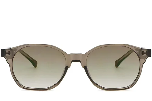 Lunettes de soleil géométriques en plastique marron #BS2503-0448