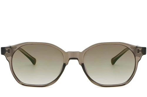 Gafas de sol geométricas de plástico marrón #BS2503-0448