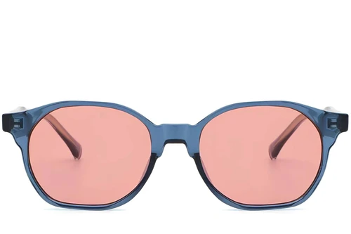 Geometric Blue Plastic Sunglasses #BS2503-0449