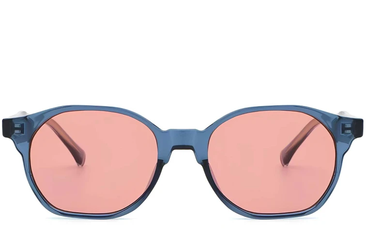 Geometric Blue Plastic Sunglasses #BS2503-0449