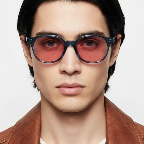 Geometric Blue Plastic Sunglasses #BS2503-0449