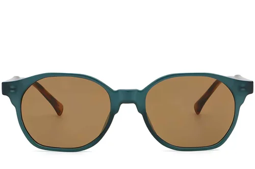 Lunettes de soleil géométriques en plastique vert #BS2503-0450