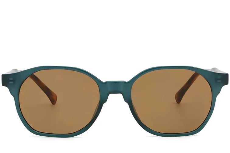 Gafas de sol geométricas de plástico verde #BS2503-0450