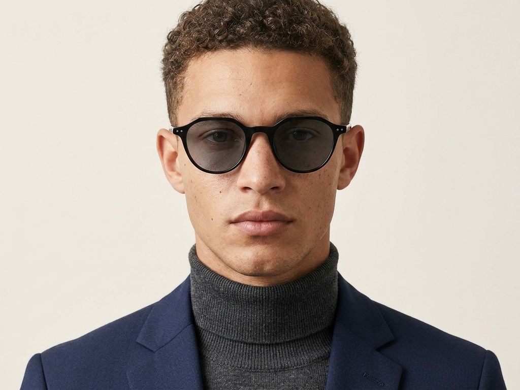 Oval Black Plastic Sunglasses #BS2503-0451