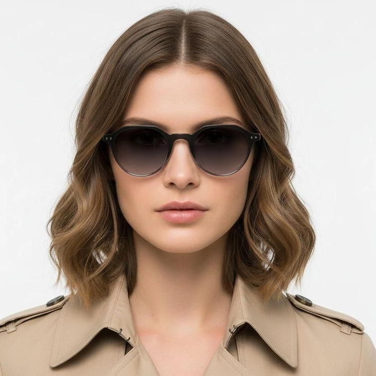 Oval Black Plastic Sunglasses #BS2503-0452