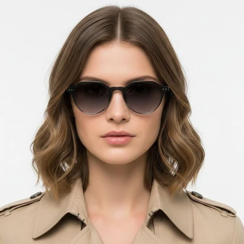 Oval Black Plastic Sunglasses #BS2503-0452