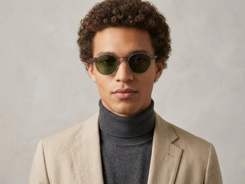 Lunettes de soleil ovales en plastique gris #BS2503-0453