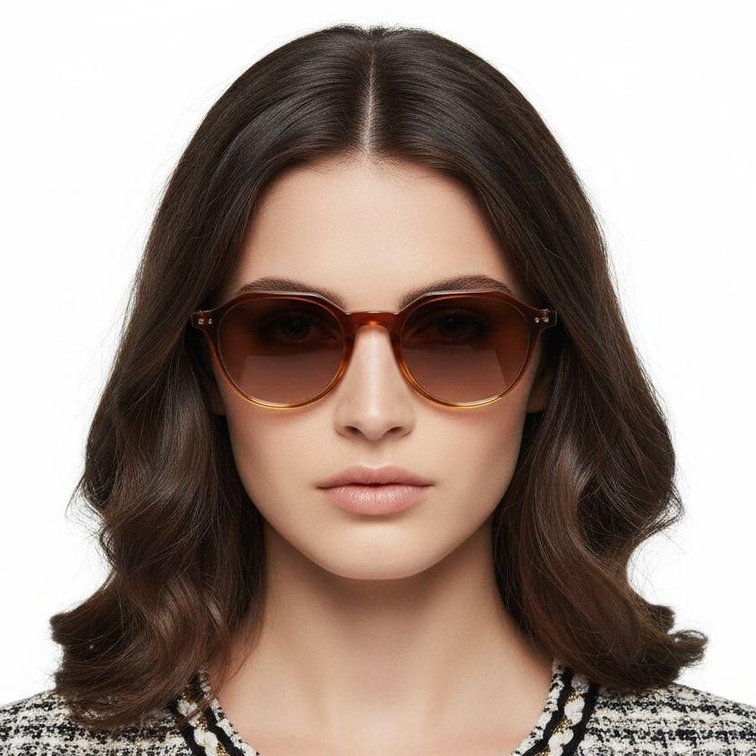 Oval Brown Plastic Sunglasses #BS2503-0454