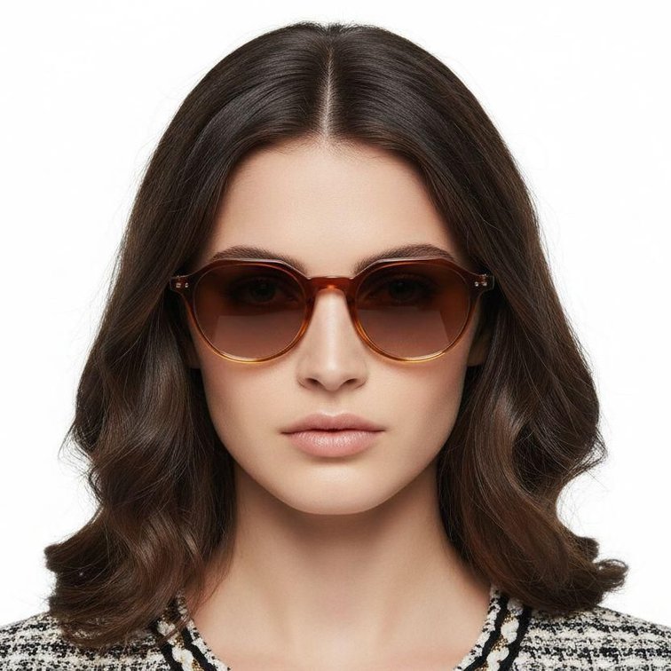 Oval Brown Plastic Sunglasses #BS2503-0454