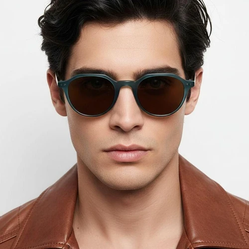 Oval Green Plastic Sunglasses #BS2503-0456