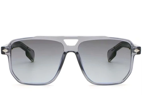Graue Aviator-Sonnenbrille aus Kunststoff #BS2503-0458