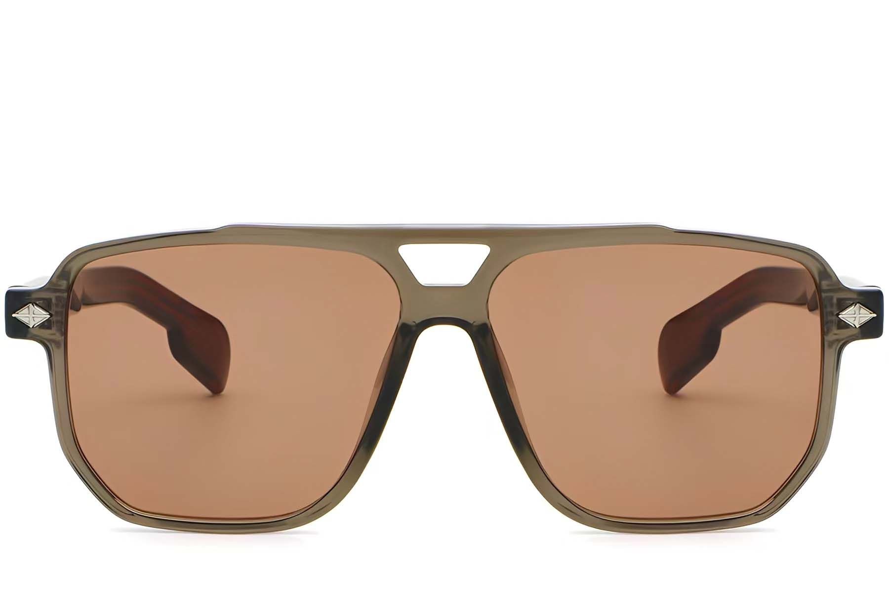 Aviator Brown Plastic Sunglasses #BS2503-0459