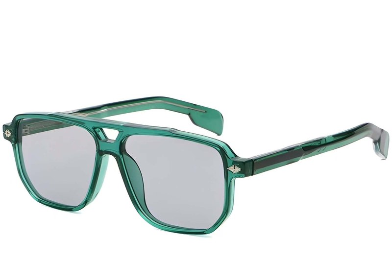 Aviator Green Plastic Sunglasses #BS2503-0461