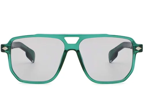 Lunettes de soleil aviateur en plastique vert #BS2503-0461
