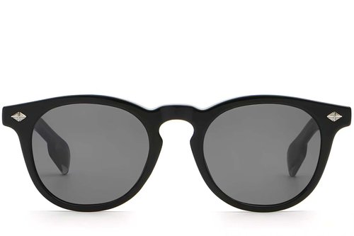 Lunettes de soleil ovales en plastique noir #BS2503-0462