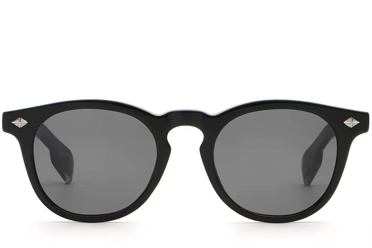 Gafas de sol ovaladas de plástico negro #BS2503-0462