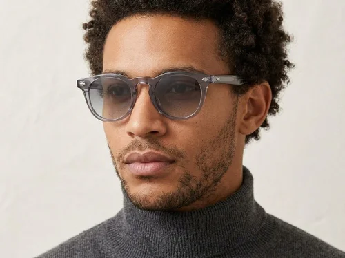 Lunettes de soleil ovales en plastique gris #BS2503-0463