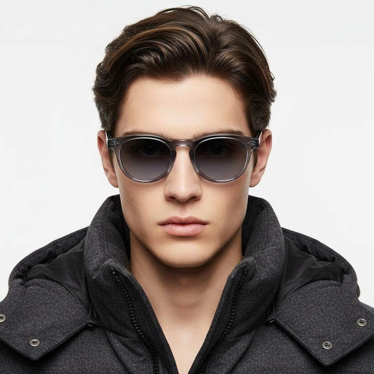 Oval Grey Plastic Sunglasses #BS2503-0463