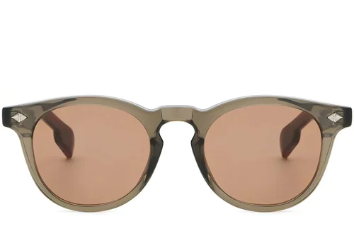 Lunettes de soleil ovales en plastique marron #BS2503-0464