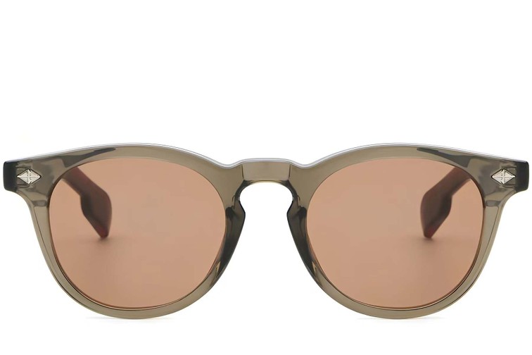 Gafas de sol ovaladas de plástico marrón #BS2503-0464