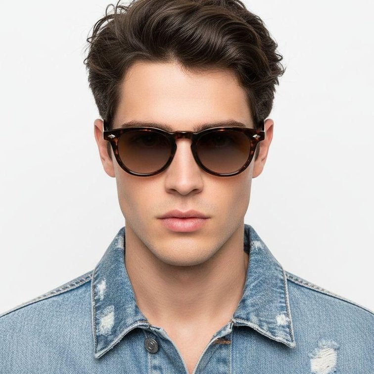 Oval Tortoiseshell Plastic Sunglasses #BS2503-0465