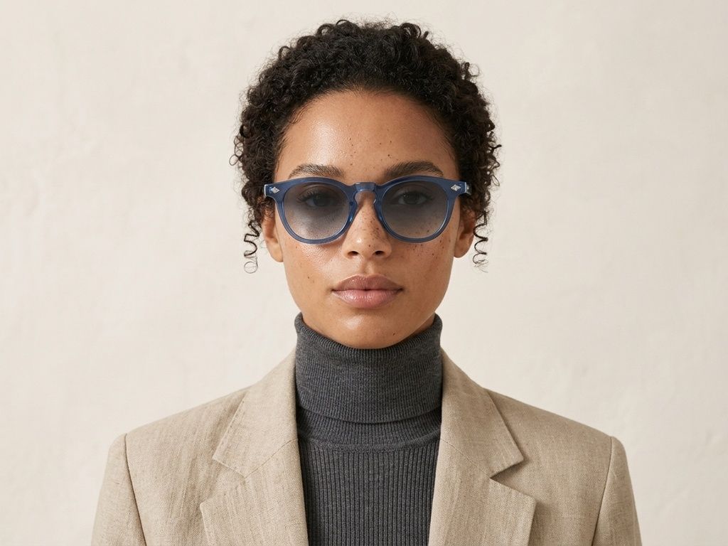 Ovale blaue Kunststoff-Sonnenbrille #BS2503-0466