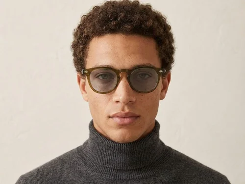 Lunettes de soleil ovales en plastique vert #BS2503-0467