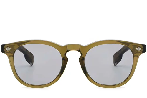 Lunettes de soleil ovales en plastique vert #BS2503-0467