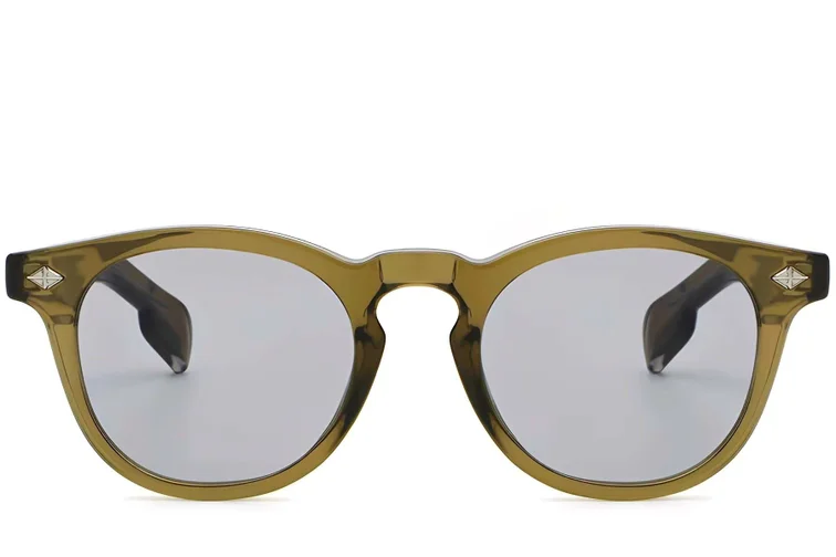 Oval Green Plastic Sunglasses #BS2503-0467