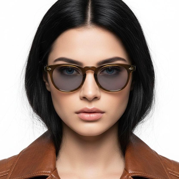 Oval Green Plastic Sunglasses #BS2503-0467