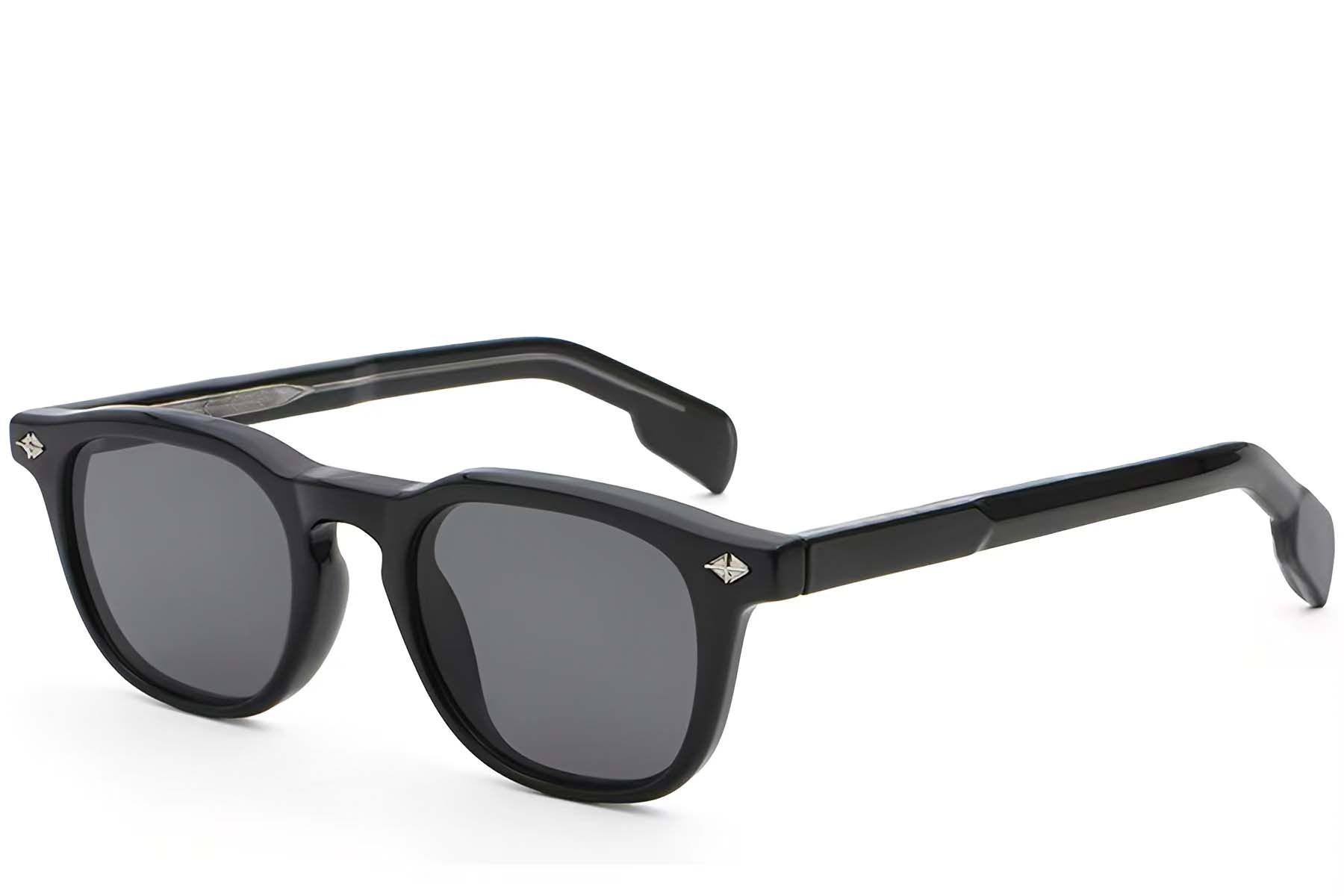 Rectangular Black Plastic Sunglasses #BS2503-0468