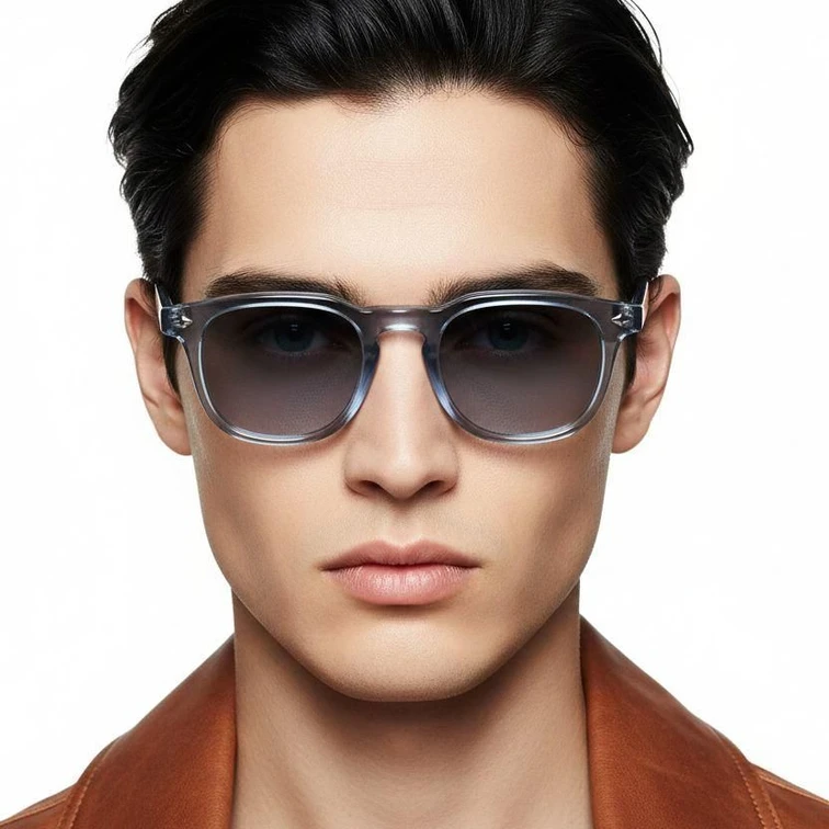 Rechteckige graue Kunststoff-Sonnenbrille #BS2503-0469
