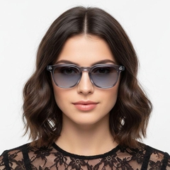 Rectangular Grey Plastic Sunglasses #BS2503-0469