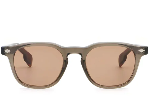 Lunettes de soleil rectangulaires en plastique marron #BS2503-0470