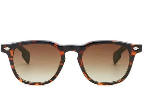 Lunettes de soleil rectangulaires en plastique écaille de tortue #BS2503-0471