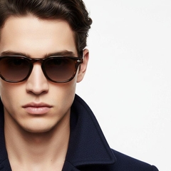 Gafas de sol rectangulares de plástico con efecto carey #BS2503-0471