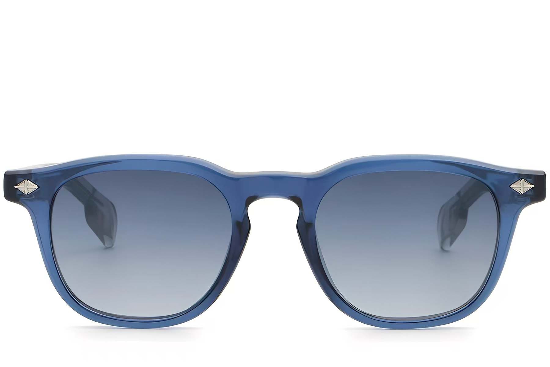 Occhiali da sole rettangolari in plastica blu #BS2503-0472