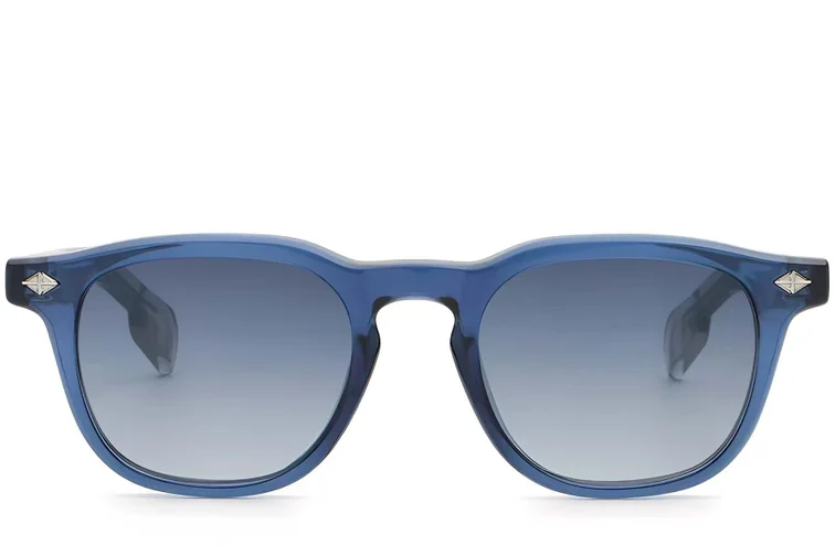 Occhiali da sole rettangolari in plastica blu #BS2503-0472