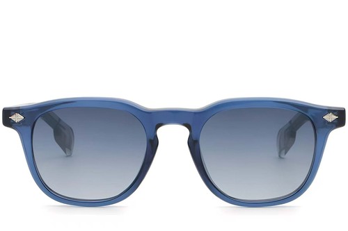 Lunettes de soleil rectangulaires en plastique bleu #BS2503-0472